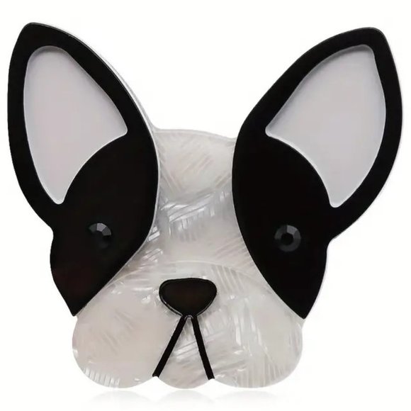 Boston Terrier Dog Brooch Pin Frenchie Purse Bag Charm 3D Cute Puppy GIFT - Picture 2 of 5